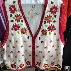 White Stag Cream Knit with Red Trim